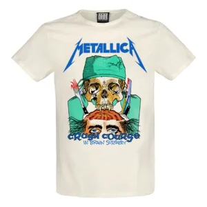 Metallica Crash Course In Brain Surgery Amplified Vintage White Large Unisex T-Shirt