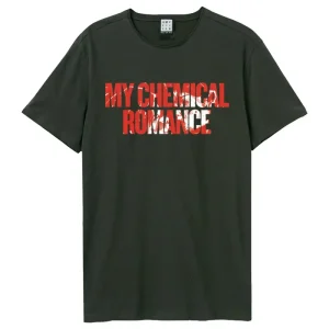 My Chemical Romance Blood Splatter Logo Amplified Charcoal Large Unisex T-Shirt
