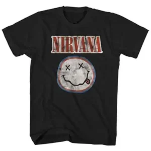 Nirvana Distressed Logo Black X-Large T-Shirt