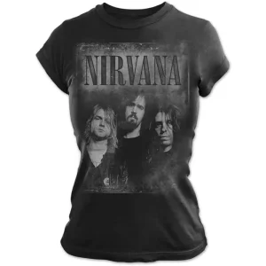 Nirvana Faded Faces Black Ladies X-Small T-Shirt