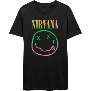 Nirvana Sorbet Happy Face Black X-Large Unisex T-Shirt