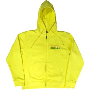 Nirvana Sorbet Ray Happy Face Neon Yellow Medium Zipped Hoodie