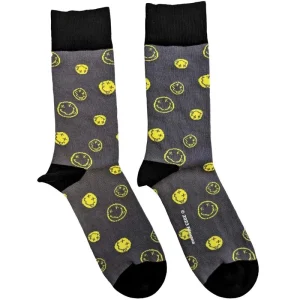 Nirvana Unisex Ankle Socks: Mixed Happy Faces (Uk Size 7 – 11)
