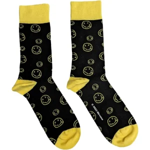 Nirvana Unisex Ankle Socks: Outline Happy Faces (Uk Size 7 – 11)