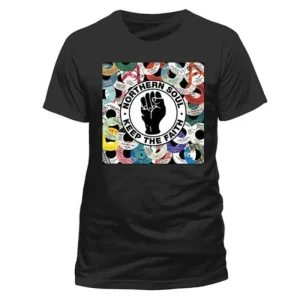 Northern Soul Label Keep The Faith Black Large Unisex T-Shirt