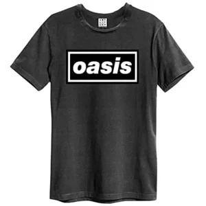 Oasis Black Logo Charcoal Grey Large T-Shirt