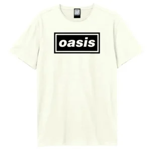 Oasis Black Logo White Large T-Shirt