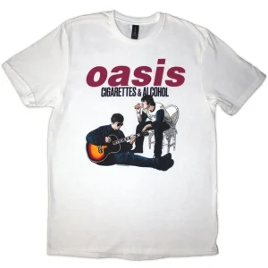 Oasis Cigarettes & Alcohol Illustration White XX-Large T-Shirt