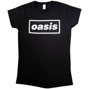 Oasis Decca Logo Black Ladies X-Large T-Shirt