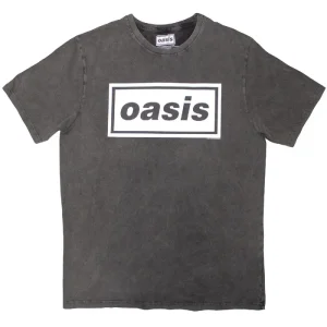 Oasis Decca Logo Stone Washed Charcoal Grey X-Large T-Shirt