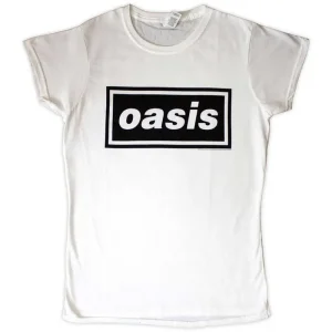 Oasis Decca Logo White Ladies Large T-Shirt