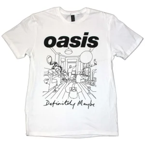 Oasis Definitely Maybe Line Drawing White X-Large T-Shirt