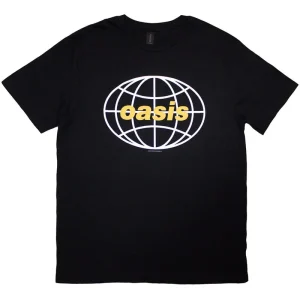 Oasis Globe Logo Black Large T-Shirt