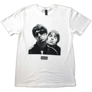 Oasis Noel & Liam Square Photo White Medium T-Shirt