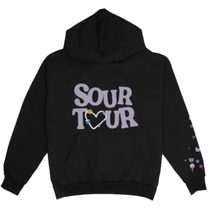 Olivia Rodrigo Sour Tour Black Large Unisex Hoodie