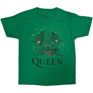 Queen Holiday Crest Green Large T-Shirt