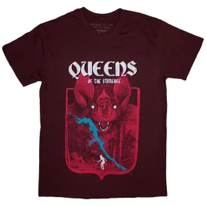 Queens Of The Stone Age Bat Maroon Red X-Large T-Shirt