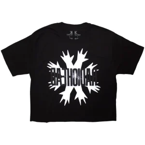 Radiohead Cut Hands Cropped Black Ladies Medium T-Shirt