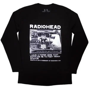 Radiohead Ice Caps Black Long Sleeve Medium T-Shirt