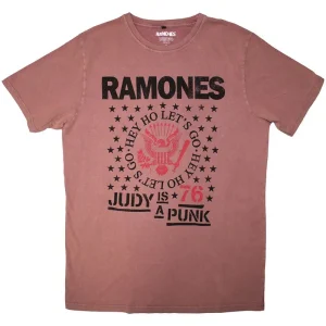 Ramones Hey Ho Judy Wash Kashmir Red Large T-Shirt