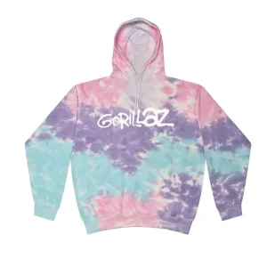Spray Logo Pink and Blue Tie Dye Hoodie
