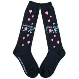 The Beatles Ladies Knee High Socks: All You Need Is Love (Uk Size 4 – 7)