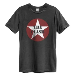 The Clash Star Logo Amplified Vintage Charcoal X-Large Unisex T-Shirt