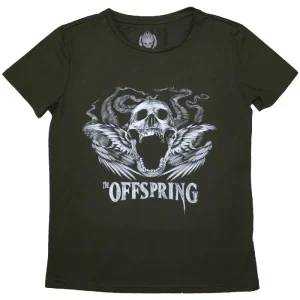 The Offspring Feathered Winged Skull Green Ladies X-Large T-Shirt