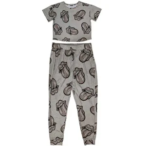 The Rolling Stones Heart Tongue Ladies Medium Pyjamas