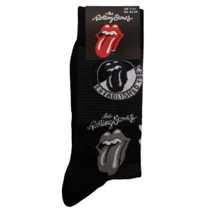 The Rolling Stones Unisex Ankle Socks: Mono Logos (Uk Size 7 – 11)