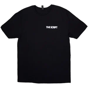 The Script Satellites & Pocket Logo Black Small Unisex T-Shirt