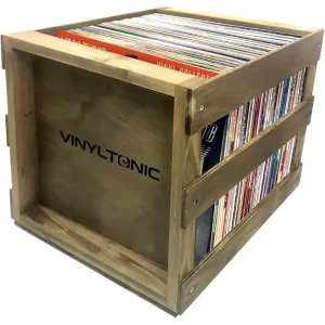 Vinyl 12″ Record LP Wooden Storage Crate By Vinyltonic
