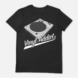 Vinyl Addict Black Medium Unisex T-Shirt