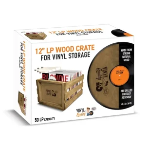 Vinyl Buddy 12″ Record LP Wood Storage Crate