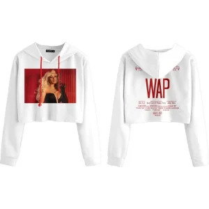 WAP Movie Crop Hoodie (White)