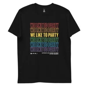 We Like To Party Rainbow Black T-Shirt