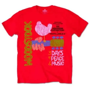 Woodstock Classic Vintage Poster Red X-Large T-Shirt